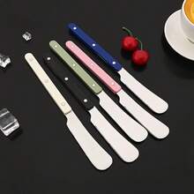 5 st smörkniv rostfritt stål smörkniv ost akrylhandtag ost bröd syltskärare multifunktionell matporslin - Multifärgad - Visa 9