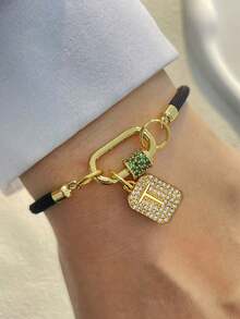 1件装 STYLEVER A-Z 字母手链，26 条字母链，庆祝情人节 - 黑色 - 查看 18