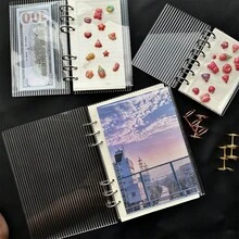 A5/A6/A7 Acrylic Striped Transparent Loose-Leaf Binder - Multicolor - View 4