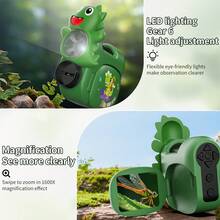 100-1600X Cute Cartoon Electronic Microscope, Children's Birthday Gift For Boys And Girls, Student Science Experiment Portable Professional Microscope