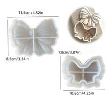 2pcs DIY Clay Molds, Bow-Knot Jewelry/Candle Storage Box, Gypsum Resin Molds, Butterfly Shaped Jewelry/Candle Silicone Molds - White - View 10