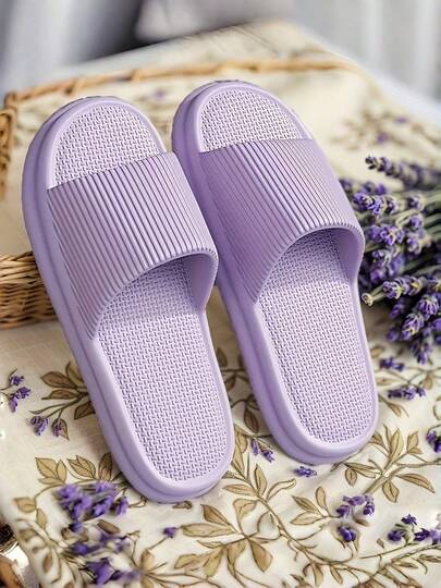 1双男女夏季室内浴室拖鞋，防滑，简约，软底，舒适，轻便，情侣凉鞋