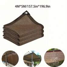 1pc Outdoor Home Garden Privacy Net, Breathable Windproof Sun Shade Mesh, Brown - Multicolor - View 16