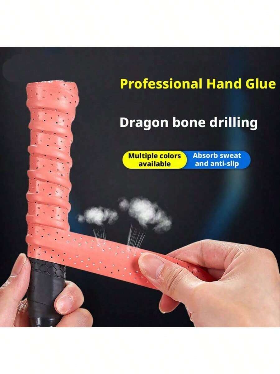 5卷装龙骨羽毛球拍手胶，专业防滑吸汗龙骨材质，粘性球拍手柄缠绕带，网球拍手胶配件 - 彩色 - 查看 1