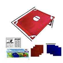 1 Set Portable Cornhole Game Set, Foldable & Durable, Toss Beanbag Game For Summer Beach, Suitable For Outdoor Gathering, Camping, Beach And Backyard Entertainment - Includes 6 Beanbags, Great For Christmas, Easter, Thanksgiving And Graduation - Multicolor - View 8