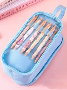 1pc Cartoon Sanrio Pencil Case, Large Capacity Multi-Layer Dirt Resistant Pencil Case, Kulomi, Yuguigou Stationery Bag