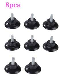 8pcs/12pcs Black Furniture Leg Risers Adjustable Leveling Feet Pads, Anti-Scratch Suction Cup Feet Glides For Tables, Chairs, Kitchen Racks, Quiet & Convenient - Black - View 9
