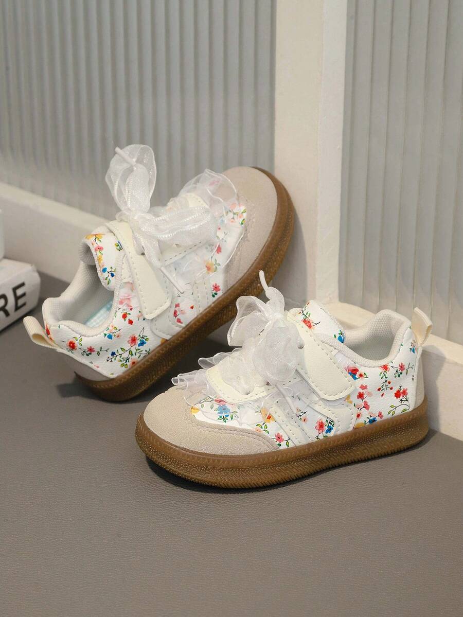 1 Pair Spring/Autumn New Fashionable & Cute Soft Bottom Shoes For Baby Girls - Beige - View 1