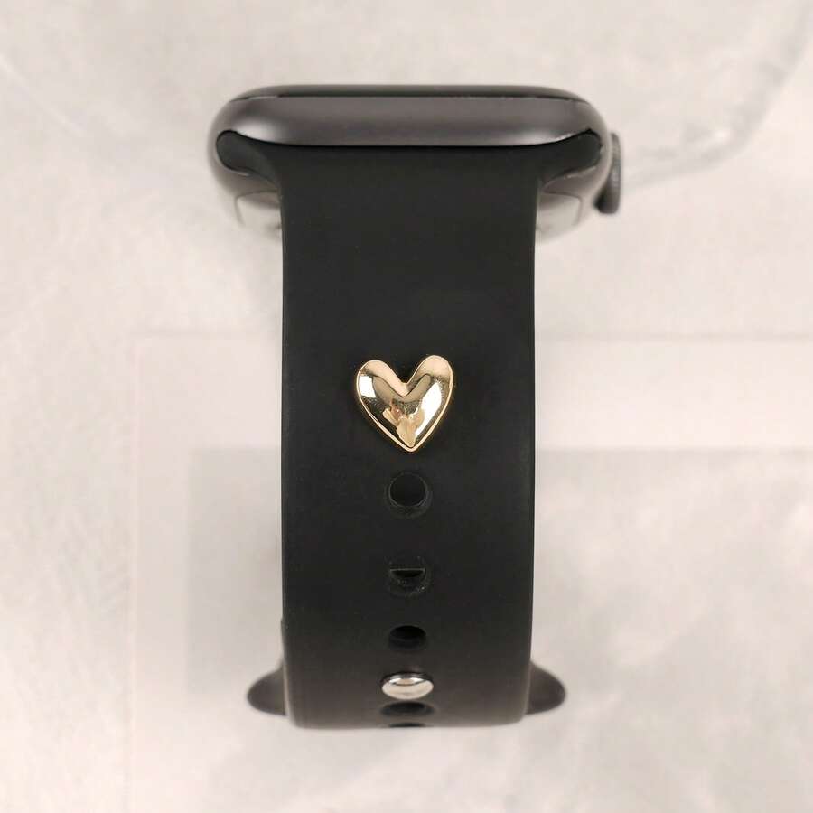 1pc Metal Simple Heart-Shaped Strap Charms Decorative Nail,For Apple Watch Band Series Accessories ,For Galaxy Watch Strap Charm - Multicolor - View 1