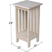 Solid Wood Mission Plant Stand - 24 - Unfinished - View 9