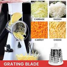 3-In-1 Rotary Food Slicer Chopper Cheese Grater Fruit Vegetable Shredder Cutter - White - View 10