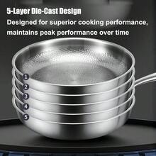 Frying PanTitanium Hammered Pan Pro with Lid Titanium Pans for Cooking Non Stick titanium Frying Pan Cookware 12in - Negro - Ver 4