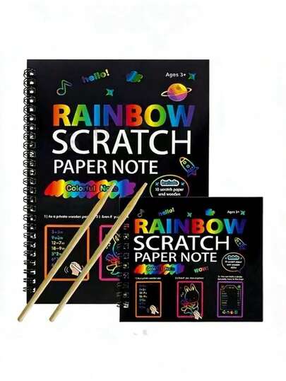 Rainbow Scratch Art Notebook Creative Set, Teenage Scratch Art Book, Rainbow Scratch Paper, Best Gift Choice, Perfect For Birthday Gifts And Party Gifts, Suitable For Boys And Girls, Easter Party, Easter Egg Basket Filler, Christmas Party Gifts, Christmas Stocking Stuffers, Ideal For Parties And Gifts.
