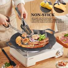 1piezas Sartén Redonda de Hierro Fundido, Tamaño Grande, con Tecnología Antiadherente, para Cocinar en la Parrilla al Exterior y en Cocinas Convencionales o de Inducción, de Mantenimiento Sencillo y Larga Duración, con un Mango Práctico que Permite Guardarla Colgada y Ahorrar Lugar, Fina y de Calentamiento Eficiente, el Accesorio Perfecto para el Camping y las Barbacoas, un Utensilio de Cocina Portátil y Multiusos para Lograr una Dieta Más Saludable en el Hogar o durante un Picnic al Aire Libre. - 30 cm - Ver 4