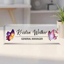 1个个性化亚克力定制办公桌铭牌，可定制文字，20种款式，个性化办公桌铭牌，定制办公桌铭牌，亚克力办公桌配件，个性化办公礼品，送给同事、老师，员工感谢礼品 - 彩色 - 查看 21