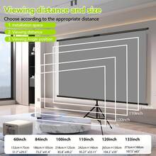Projector Screen With Single Bracket-4K HD 16:9 Indoor/Outdoor Can Be-Used For Theater/Office Backyard Party Theater Screen - Grey - View 6