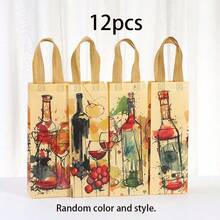 12个/8个/4个装葡萄酒礼品袋、绘画礼品袋、春季礼品包装袋，适用于节日、派对、生日、新年、复活节、情人节、母亲节、婴儿派对、父亲节、婚礼、周年纪念日、毕业典礼、教师节、中秋节、家庭聚会等场合。 - 橘色 - 查看 13