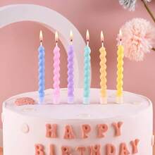 12/24pcs Rainbow Spiral Birthday Candle Set - For Weddings, Celebration Parties And Special Occasions - Colorful Cake Decorating Combo - Multicolor - View 4