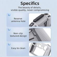 3-In-1 Set: 2pcs Tempered Glass Screen Protectors + 1pc Silicone Protective Case Compatible With DJI RC 2, Fits Mini 4 Pro, Air 3/Air 3S, Neo And Flip Fly Controllers (Gray) - Multicolor - View 8