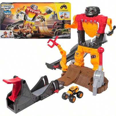 Jam Smash Bash SmashBot Juego con Lanzador, Exclusivo camin Monstruo Escala 1: 64, Robot reparable de 15 Pulgadas, Juguetes para nios y nias a Partir de 3 aos