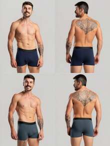 Set Of 6 Men's Boxer Briefs, Premium Cotton, Comfortable For Adults - Black and White - View 5