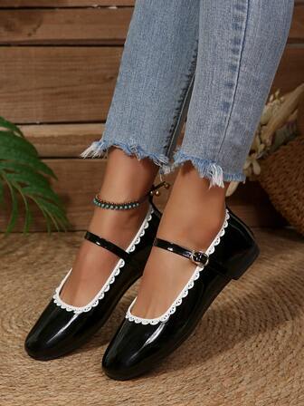 1 par de sandalias planas de mujer con hebilla decorativa de unicolor y elegante, adecuadas para vacaciones, viajes, playa, días festivos, oficina, primavera/verano, se pueden combinar con vestidos u atuendos casuales