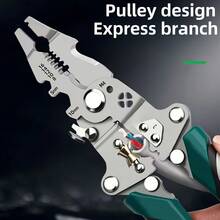 1pc Heavy Duty Multi-Function Wire Stripper - Foldable Crimping Pliers With Non-Slip Handles, For Stripping, Cutting And Crimping Metal (Professional And DIY Electrical Tool) - Multicolor - View 4