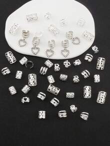 45 piezas DIY Accesorio para el cabello con forma de corazón, recorte de metal ajustable, cuentas para trenzar de moda y sencillas, perfectas para citas de mujeres en verano, pasadores de cabello para el Día de San Valentín, accesorios para el cabello, pinzas para el cabello, pasadores de cabello, barrettes, regalo de accesorios para el Día de San Valentín