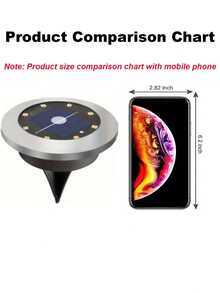 12/8/4/2 Packs Of 8 LED Solar In-Ground Lights, Underground Courtyard And Lawn Spotlights, Solar Charging, Quick And Easy Ground Plug Installation, Stainless Steel Disc Lamp Body, Solar Floor Lamps, Courtyard Lighting, Suitable For Courtyards, Gardens, Paths, Driveways And Lawns. - Multicolor - View 7