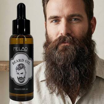 MELAO Beard Oil For Men, BeardOil With Jojoba & Argan Oil, Softens Beard & Conditions Skin, Promotes Beard, Reduces Beardruff, Tames Frizzy Beard, Non Greasy, Natural Ingredients, 60ml