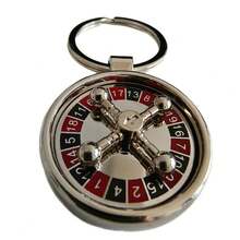 Rotating Russian Roulette Keychain, Creative Toy With Rotating 3D Circular Keyring