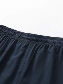 1 chiếc quần jogger nam màu xanh dương, thấm hút mồ hôi, thoáng khí, nhẹ, có dây rút ở eo, thích hợp cho tập luyện thể thao, tập thể dục, mặc hàng ngày, có thể giặt máy, mùa hè. - Màu xanh lam - Xem 10