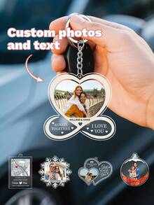 訂製相片刻字鑰匙扣，個性化情侶形象鑰匙扣，是最完美的週年紀念禮物，男女皆宜的獨特禮物
