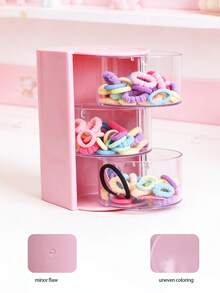 1 Stück multifunktionale drehbare Schreibtisch-Organizer Box, mit Fächern zum Aufbewahren, praktisch zum Aufbewahren von kleinen Mädchen-Haraccessoires, Gummibändern, Schmuck, DIY-Basteleien und kleinen Werkzeugen, geeignet für Halsketten, Ohrringe, Armbänder, Ringe, Make-up-Pinsel, Haarspangen und andere Accessoires - Verschiedenfarbig - Übersicht 10
