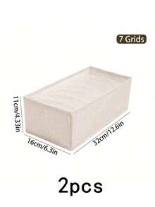 Minimalist Foldable Fabric Storage Box, Wardrobe, Vanity, Drawer Divider, Storage Bin, Bra Organizer, Autumn Decor, Home Decor, Bedroom Decor - Beige - View 15