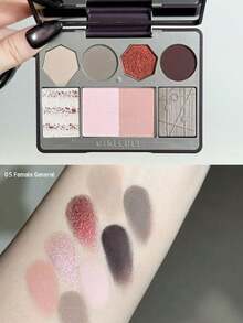 GIRLCULT Face Palette 05 Blazing Heart, Newly Upgraded Texture, All-In-One Makeup Palette, Curated Color Selection, Harmonious Tones, Silky Blush, Radiant Highlighter, Buildable Formula, Multifunctional Use, Long-Lasting Wear, Everyday Makeup, Special Occasions-13g/0.46 Oz - 05 - 查看 4