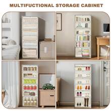 Huisuilinss Foldable Shoe Rack Organizer,Stackable Shoe Cabinet With Clear Doors,Collapsible Shoe Cabinet,Large Plastic Sneaker Cabinet For Hallway Entryway Living Room Closet,Easy Assembly No Tools - 6 capas - Ver 6