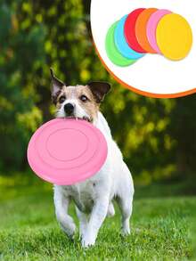 لعبة تفاعلية من المطاط الناعم للكلاب، قرص طائر خفيف الوزن مناسب للكلاب الصغيرة والكبيرة - يمكن أن يطفو على الماء ويتم عضه - متعدد الألوان - مشاهدة 1