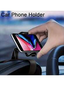 Car Clip-On Phone Holder, Multifunctional Car Navigation Bracket, Dashboard Phone Mount - Black - View 6
