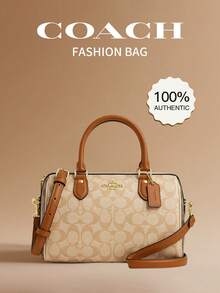 Coach Rowan经典帆布女士手提包，休闲单肩包，双提手，拉链封口 CS185 IMWQ4 - 卡其色 - 查看 1