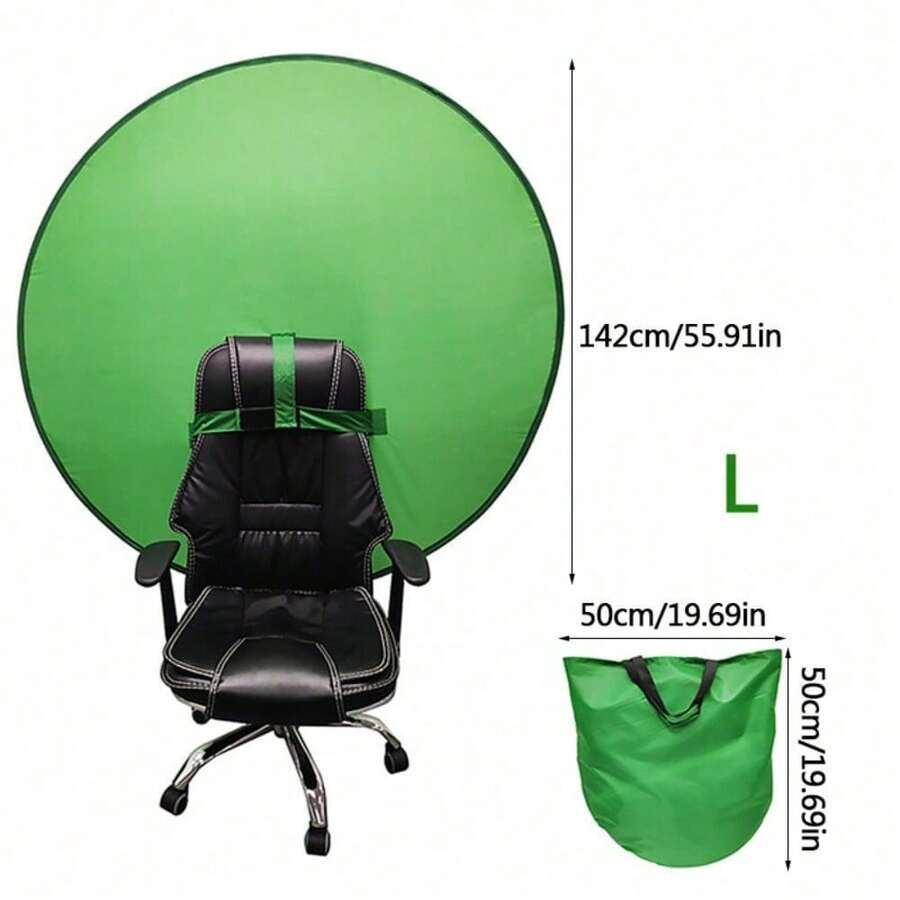 59" Green Screen Backdrop Pop-Up Chair Round Background Protable Photograph W - Green - View 1