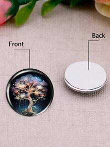 Magic Tree And Moon Art Paintings 10pcs Mixed 12mm/20mm/25mm/30mm Round Photo Glass Cabochon Demo Flat Back Making Findings