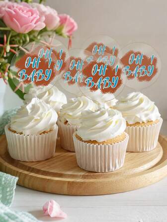 10pcs Claer Acrylic Cake Topper Set, Blank Round Transparent Cake Decorations, DIY Cake Toppers For Weddings, Birthdays, Anniversaries, And Graduation Cakes