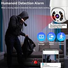 5MP WiFi Outdoor Security Camera, PTZ Dome Camera, Motion Detection, Infrared Night Vision, 5X Zoom, Two-Way Audio, IP66 Waterproof, Smart Surveillance - White - View 4