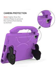 1 件紫色拇指握把支架，优质 EVA 材质防震防摔平板电脑保护壳