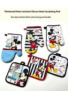 2pcs Disney Insulated Set, Includes Insulated Gloves, Insulated Mat And Baking Set, Gift Set, Suitable For Kitchen Use, Can Be Used As Mother's Day Or Birthday Gift - Multicolor - View 2