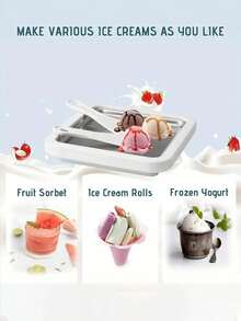 不锈钢手动冰淇淋机 - 方形，双刮刀，手洗，无需电源/电池 - 可制作冻酸奶、水果、牛奶，完美的圣诞礼物，家庭共享冰淇淋机 - 彩色 - 查看 2