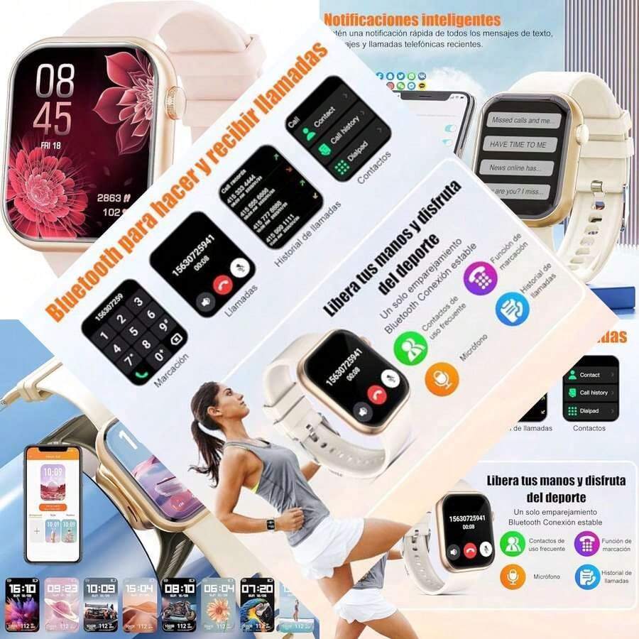 Women's Smartwatch for Calls, Sports Monitoring, Pulse, Sleep Tracking - Bluetooth, IP67 Waterproof, Activity Bracelet for  Android - como en la foto - Ver 1
