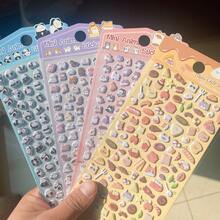 迷你3D动物和食物贴纸 - 礼物交换贴纸，可爱熊猫、小狗、小猫，卡哇伊粉彩贴纸，适合DIY剪贴簿、手机/笔记本电脑/笔记本装饰 - 彩色 - 查看 1