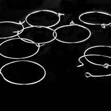 150 Pieces 3 Sizes Silver Plated Wine Glass Charm Rings Earring Beading Hoops Drink Markers For DIY Earrings Crafts Jewelry Making Wine Party Decor, 30mm/25mm/20mm - Suit - View 5